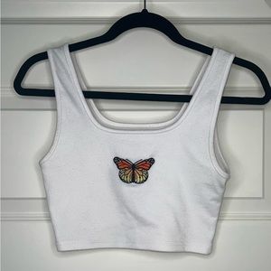 SHEIN butterfly Crop Top